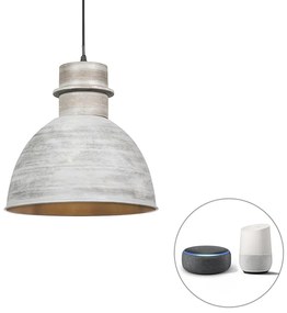 Lampada a sospensione intelligente grigia 30 cm incl. lampadina A60 wifi - Dory