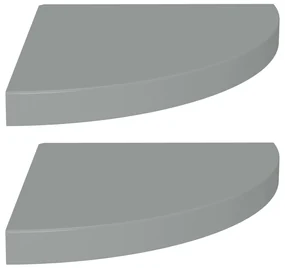 323923  floating corner shelves 2 pcs grey 35x35x3,8 cm mdf