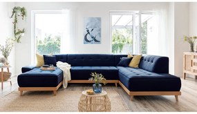 Divano letto a U blu navy, angolo destro Dazzling Daisy - Miuform