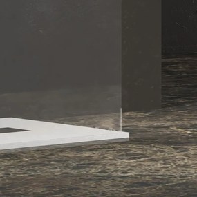 Kamalu - Parete doccia walk-in 150cm staffe dorate KW3000R