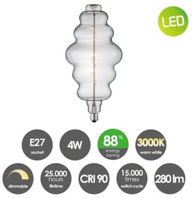 Lampadina LED dimmerabile VINTAGE EDISON E27/4W/230V 3000K CRI 90