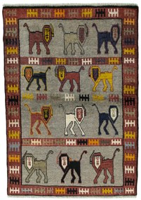 Gabbeh Tappeto 110 x 150 Nero (Iran) Annodato A Mano