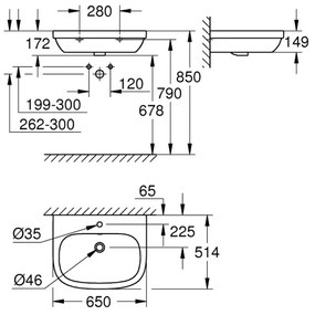 GROHE 39323000 - Lavabo EURO CERAMIC 650 × 514 mm ceramica/bianco