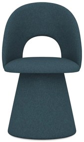 Sedia da pranzo color petrolio in imbottito Kalo – Makamii