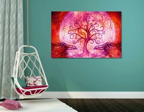 Quadro su tela – Albero della vita magico in tonalità pastello