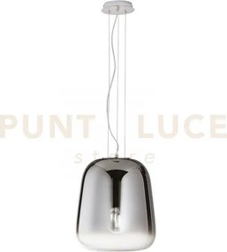 Lampadario a sospensione smoke cromo led 1 luce attacco e27 34x150c...