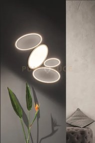 Plafoniera a led rice grande oro 3000k 1700lm 34w dimmerabile 83x57cm