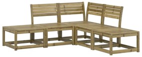 Set divani da giardino 5 pz in legno impregnato di pino