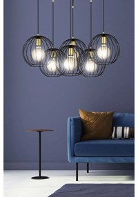 Lampadario Contemporaneo Omoikane Acciaio Nero 6 Luci E27 Ip20