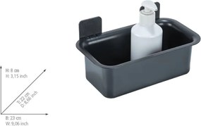 Mensola da bagno senza foratura nera in plastica Parma – Allstar