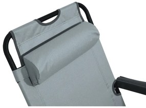 Sedia pieghevole regolabile grigio/nero