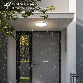 Brilagi - Plafoniera da bagno LED ultra sottile LED/18W/230V Ø 30 cm argento IP54