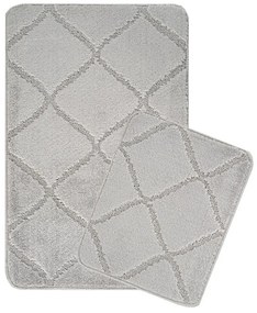 Set di tappetini per il bagno grigio chiaro 2 pz 50x80 cm Cizgili – Foutastic