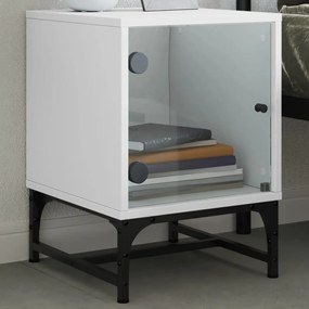 Comodino Con Anta İn Vetro Bianco 35x37x50 Cm /