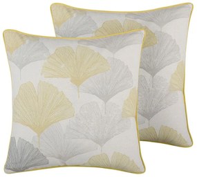 Set di 2 cuscini decorativi motivo foglie 45 x 45 cm multicolore CANDYTUFT Beliani