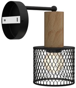 Applique SOBRESA 1xE27/60W/230V nero/legno
