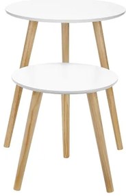 Set di 2 tavolini laterali SERA bianco/marrone