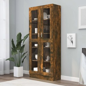 Mobile Vetrina Rovere Fumo 82,5x30,5x185,5 Cm Legno Multistrato /