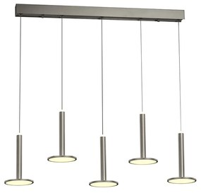 Lampadario Sospensione Mod Tua Metallo Lgp Nichel 5 Led 45W Doppia Emissione