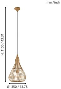 Eglo 49772 - Lampada a sospensione AMSFIELD 1xE27/60W