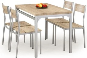 Set tavolo in MDF + 4 sedie Malcolm rovere Sonoma