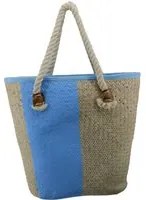 Borsa paglia africa azzurro cm45x15h42