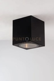 Plafoniera citizen nera quadrata 1 luce attacco e27 ip54 15x15x17cm