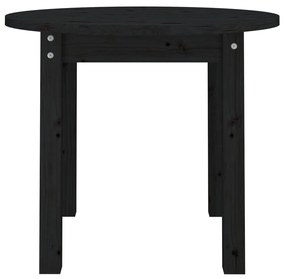 Tavolino da salotto nero Ø 55x45 cm in legno massello di pino