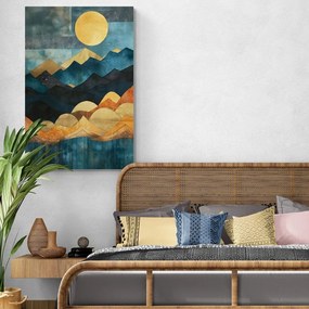 Stampa su tela – Natura astratta blu-oro