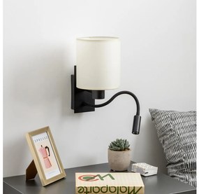 Brilagi - Applique a LED NUBILA 1xE27/25W/230V + LED/3W nero/color crema