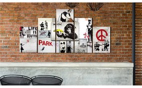 Quadro Street Crimes  Banksy Art  Colore Rosso, Dimensioni e Misure 200x100