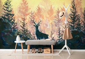 Carta da parati autoadesiva – Pittura forestale artistica