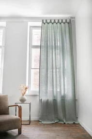 Tab Top Linen Curtain / 53x64" / 135x163cm / White