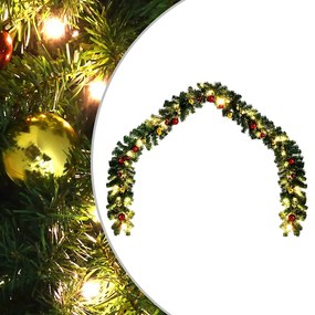 Ghirlanda Di Natale Decorata Con Palline E Luci A Led 20 M /