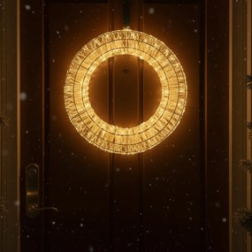 Lampada a sospensione natalizia a forma di ghirlanda argento 45 cm incl. LED IP44 - Nawa