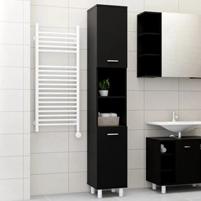 Mobile Da Bagno Nero 30x30x179 Cm İn Legno Multistrato /