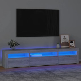 Mobile Porta Tv Con Luci Led Grigio Sonoma 195x35x40 Cm /