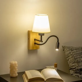 Brilagi - Applique a LED NUBILA WOOD 1xE27/25W/230V + LED/3W quercia/bianco