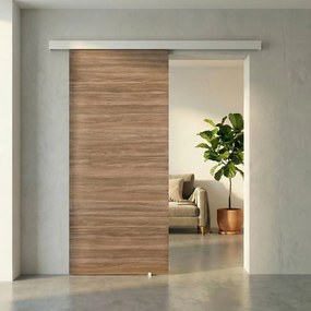 Porta scorrevole reversibile Foret in legno rovere, L 92.5 x H 211.5 cm, con binario Meli