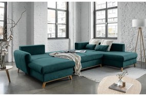 Divano letto a U turchese, angolo destro Scandic Lagom - Miuform