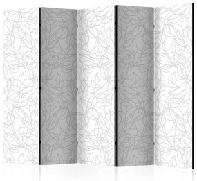 Paravento design Intreccio vegetale II - linee in figure geometriche su sfondo bianco