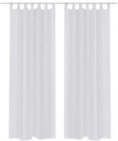 Tenda Trasparente Di Voile Bianca 140 X 175 Cm 2 Pz /