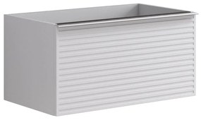 Mobile da bagno sotto lavabo Pixel laccato opaco bianco L 80 x H 40 x P 45.5 cm 2 cassetti, lavabo non incluso