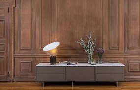 Flos Taccia Lampada da tavolo H.64 cm orientabile con dimmer a luce indiretta/riflessa in vetro trasparente e alluminio Bronzo