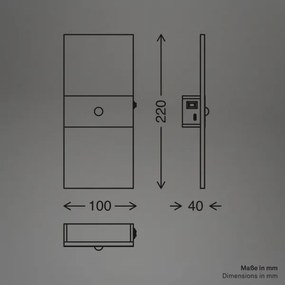 Briloner 3888012 - Lampada LED da parete ricaricabile con sensore AURA LED/2,5W/5V 1800 mAh opaca
