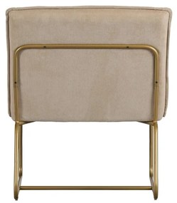 Poltrona beige con struttura in oro Fie Fire - WOOOD