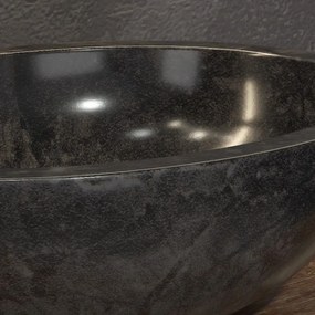 Kamalu - lavabo in marmo colore nero 45cm  litos-len40