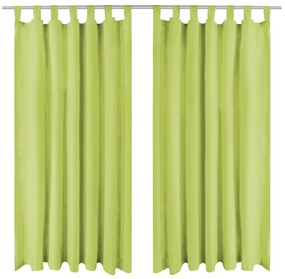 2 Pz Tende İn Micro Raso Con Passanti 140x175 Cm Verdi /