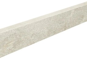 Piastrella battiscopa Kavala in gres porcellanato bianco perla L 61.5 x H 8 cm x Sp 8.5 mm opaco confezione da 7.2 ml