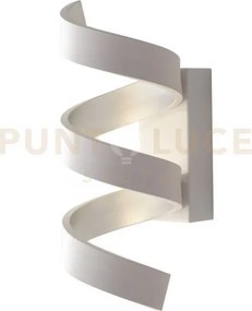 Applique a parete led helix spirale bianca e argento 9w 720lm 4000k...